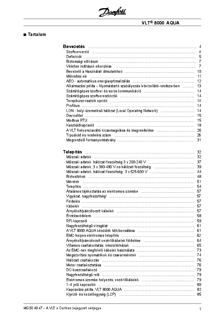 Danfoss vlt programming manual